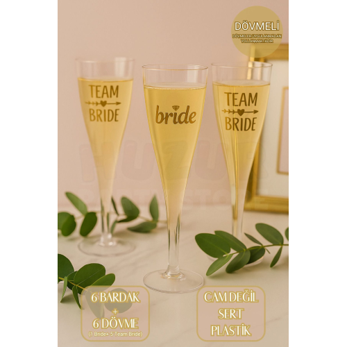 Bride To Be Partisi Kadeh Şampanya Bardağı 6'lı Bekarlığa Veda Partisi Mika Sert Bardak Dövmeli Bride To Be Partisi Kadeh Şampanya Bardağı 6'lı Bekarlığa Veda Partisi Mika Sert Bardak Dövmeli