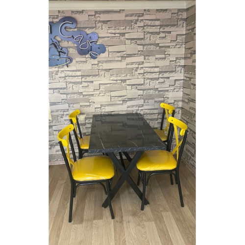 Cafe Masası Takımı Mutfak Masası Takımı 120x70 Mdf 1 Masa 4 Sarı Thonet Sandalye Cafe Masası Takımı Mutfak Masası Takımı 120x70 Mdf 1 Masa 4 Sarı Thonet Sandalye