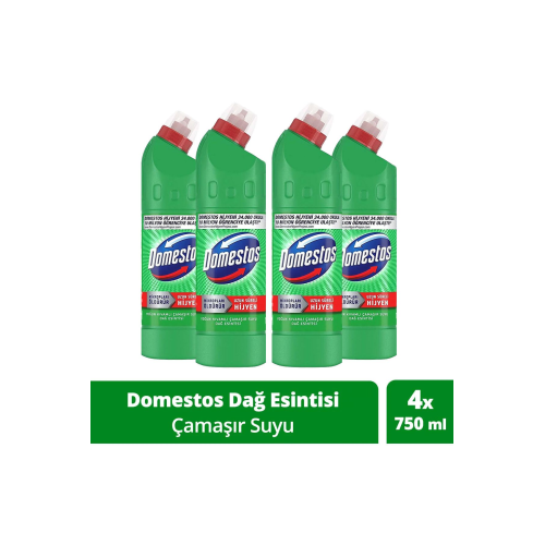 Çamaşır Suyu Yoğun Kıvamlı Maksimum Hijyen Dağ Esintisi 750 ml X4 Adet