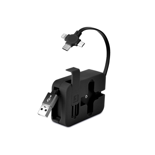 Cep Tipi Telefon Tutuculu Makaralı Uzayıp Kısalabilen 3'ü 1 Arada USB Şarj Kablosu
