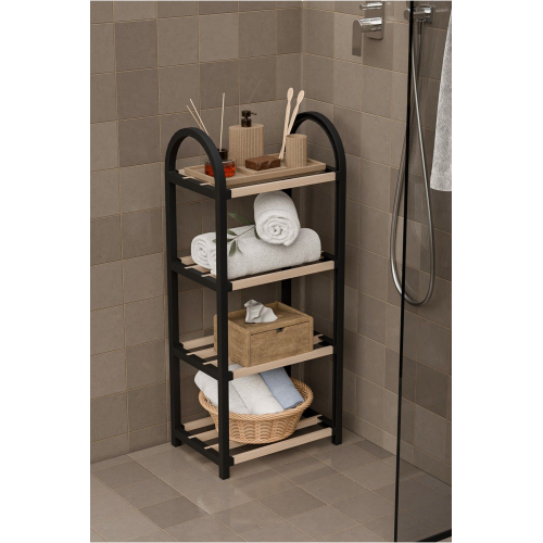 Chawood Mini Ahşap Çubuklu 4 Bölmeli Siyah Banyo Düzenleyici Masif Ahşap Ayakkabılık Raf Ünitesi Chawood Mini Ahşap Çubuklu 4 Bölmeli Siyah Banyo Düzenleyici Masif Ahşap Ayakkabılık Raf Ünitesi