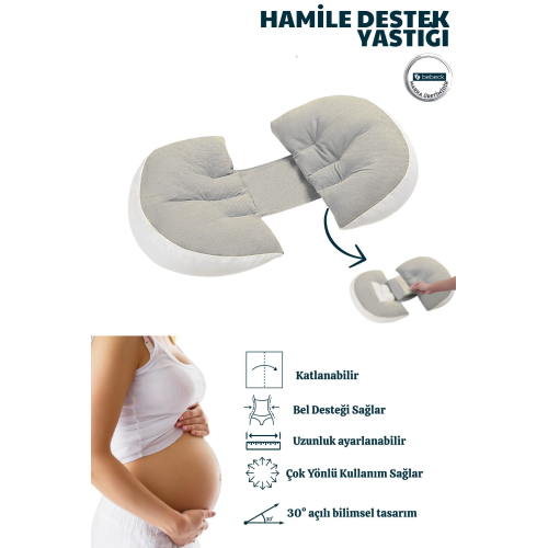 Çok Fonksiyonlu Hamile Destek Yastığı Katlanabilir Ayarlanabilir Destekli Hamile Yastığı