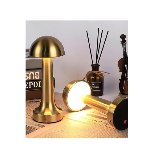 Dekoratif Metal Gold Mantar Kablosuz Masa Lambası Ledli 5v 3renk Unichrome Dekoratif Metal Gold Mantar Kablosuz Masa Lambası Ledli 5v 3renk Unichrome