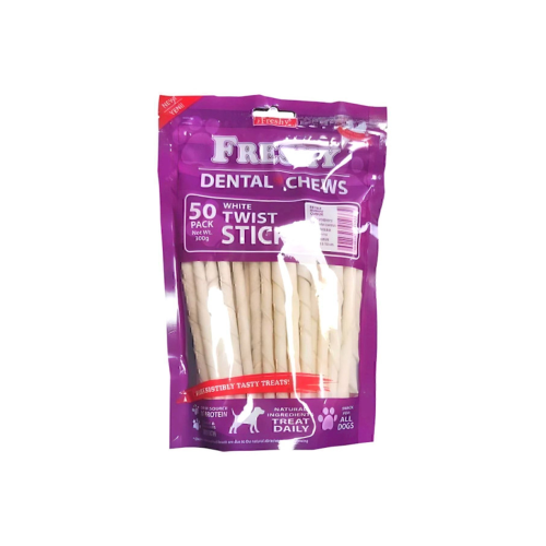 Dental Chews White Twist Sticks Dog Treat Diş Sağlığı Için Beyaz Burgu Çubuk Kemik 50 Adet 300 Gr