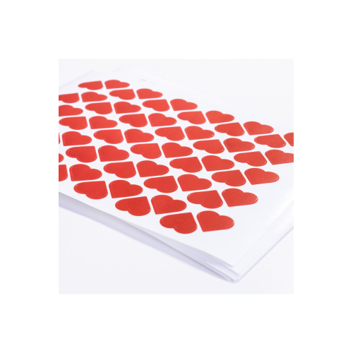Dikey şerit kalpli sticker seti, 60 adet