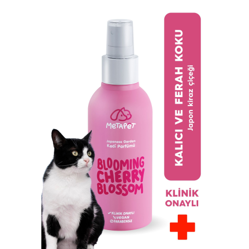Doğal Kedi Parfümü Kolonyaları Japon Kiraz Çiçeği, Koku Giderici Sprey, Yavru Kedilere Uygun, 150 ML