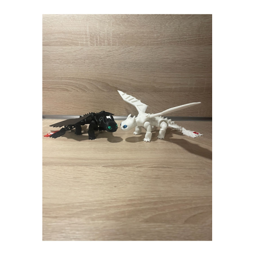 Ejderhanı Nasıl Eğitirsin? Çiftli Gecenin Öfkesi Siyah Ejderha 16cm-fanart