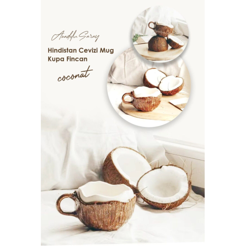 El Yapımı Seramik Hindistan Cevizi Tasarım Mug Kupa Fincan Handmade Mug Fincan Kahve Kupası- 1 ADET El Yapımı Seramik Hindistan Cevizi Tasarım Mug Kupa Fincan Handmade Mug Fincan Kahve Kupası- 1 ADET