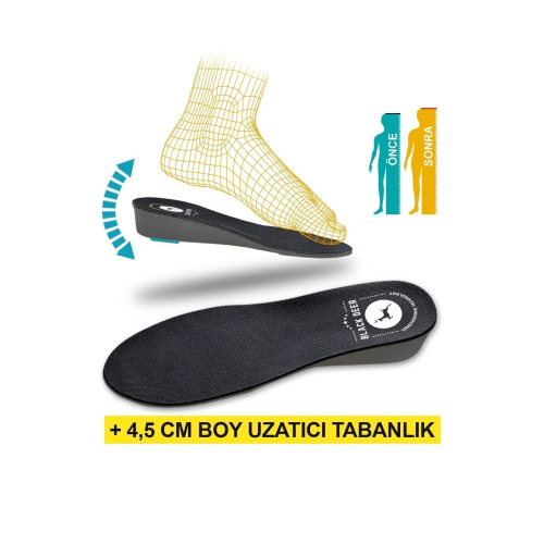 Extender 4,5 Cm Siyah Boy Uzatıcı Tabanlık – Konforlu, Gizli Ve Etkili Boy Artışı