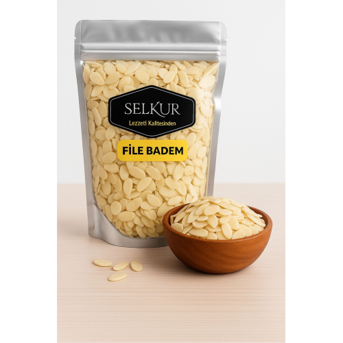 File Badem 200gr 1.kalite %100 Taze & Lezzetli Dilimlenmiş Badem
