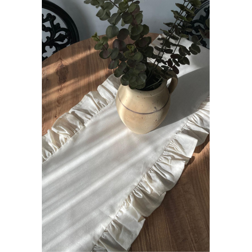 Fırfırlı Keten Runner 40x110