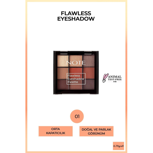 Flawless Eyeshadow Mat Ve Işıltılı Toz Göz Far Paleti - 01 Canlı Renkler