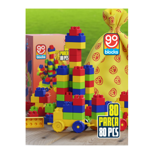 Go Blocks 80 Parça Yapı Blok Seti Multi Blok Saklama Çantalı Shopist