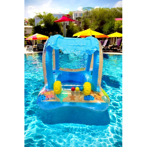 Gölgelikli Bebek Deniz Simidi Oturaklı Baby Float 0-3 Yaş