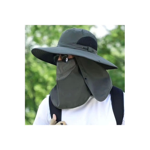 Güneş Koruyuculu Nefes Alabilen Maskeli Ve Boyun Kapaklı Geniş Kenarlı Balıkçı Şapkası Güneş Koruyuculu Nefes Alabilen Maskeli Ve Boyun Kapaklı Geniş Kenarlı Balıkçı Şapkası