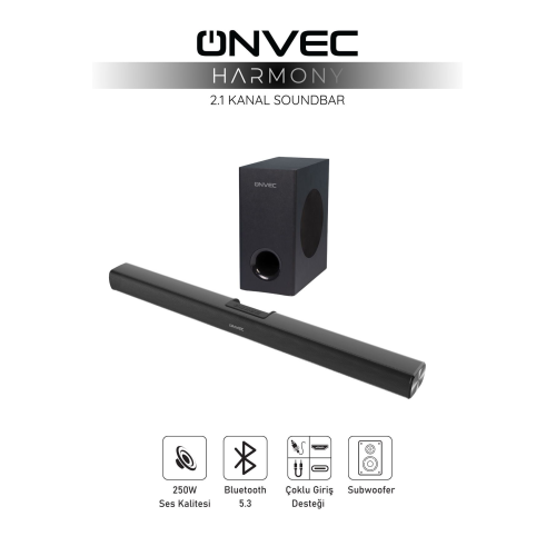 Harmony 2.1 Kanal Soundbar Bluetooth 5.3 Hdmı Arc Usb Optik Girişli Kablolu Subwoofer Ev Sinem Harmony 2.1 Kanal Soundbar Bluetooth 5.3 Hdmı Arc Usb Optik Girişli Kablolu Subwoofer Ev Sinem