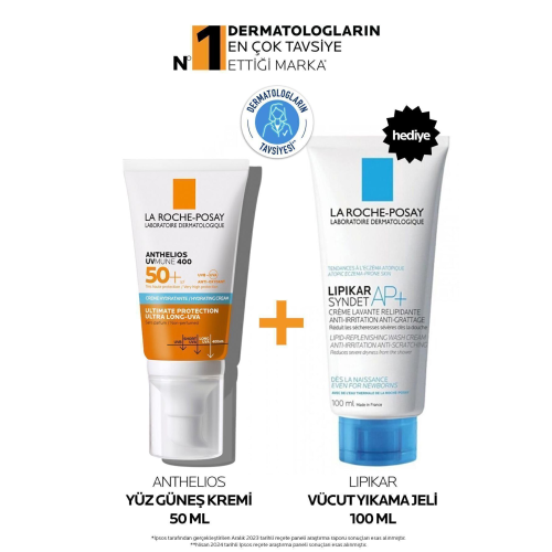 Hassas Ciltler için Güneş Koruyucu Cilt Bakım Seti: Anthelios Güneş Kremi 50ML&Lipikar Syndet 100ML Hassas Ciltler için Güneş Koruyucu Cilt Bakım Seti: Anthelios Güneş Kremi 50ML&Lipikar Syndet 100ML