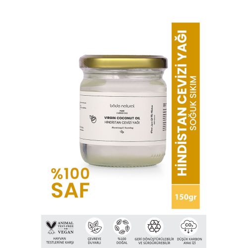 Hindistan Cevizi Yağı Soğuk Sıkım %100 Saf 150 gr Hindistan Cevizi Yağı Soğuk Sıkım %100 Saf 150 gr