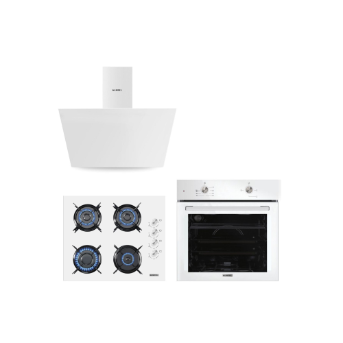 Home Basic Beyaz Cam Ankastre Set