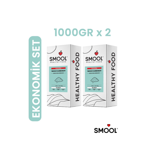 İngiliz Karbonatı (2X1000 GR) Içilebilir Katkısız Yenilebilir Gıda Tipi Food Grade 2 Li Set