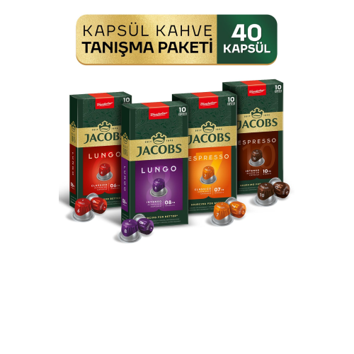Kapsül Kahve Tanışma Paketi 40'lı ( Nespresso Uyumlu Alüminyum Kapsül Kahve )