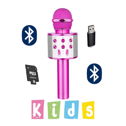 Karaoke Mikrofon Dahili Hoparlörlü Usb Flash Tf Kart Destekli Ses Değiştirme Efektli Çocuk Mikrofonu Karaoke Mikrofon Dahili Hoparlörlü Usb Flash Tf Kart Destekli Ses Değiştirme Efektli Çocuk Mikrofonu