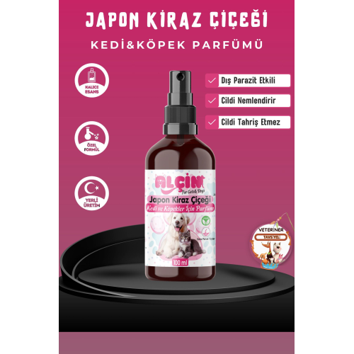 Kedi Ve Köpek Parfümü Parazit Karşıtı Içerikli Japon Kiraz Çiçeği Kokulu 100 ml Cam Şişe Kedi Ve Köpek Parfümü Parazit Karşıtı Içerikli Japon Kiraz Çiçeği Kokulu 100 ml Cam Şişe