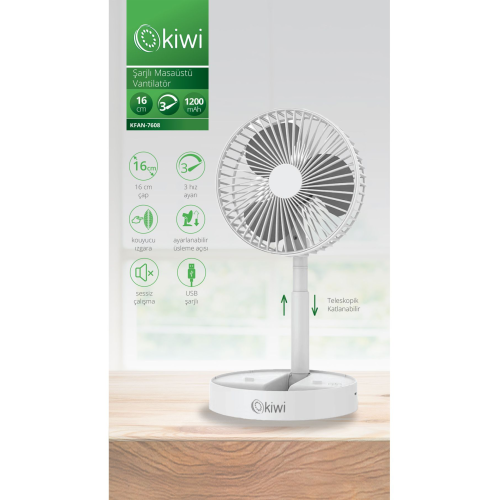 Kfan-7608 Şarjlı Beyaz Katlanılabilir Mini Fan Masa Üstü Vantilatörü Usb Soğutucu Sessiz El Fanı Kfan-7608 Şarjlı Beyaz Katlanılabilir Mini Fan Masa Üstü Vantilatörü Usb Soğutucu Sessiz El Fanı