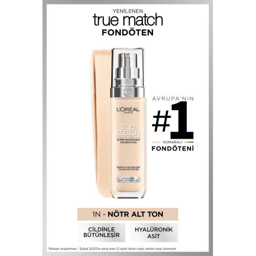 L'oréal Paris True Match Bakım Yapan Fondöten - 1n Nötr Alt Ton L'oréal Paris True Match Bakım Yapan Fondöten - 1n Nötr Alt Ton