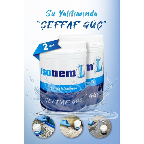 L Şeffaf Güç | Su Yalıtımı (2 Adet) 1 Kg Şeffaf Su Yalıtım
