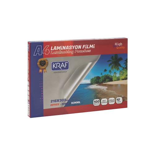 Laminasyon Filmi Parlak A4 100 Mic 10 Lu