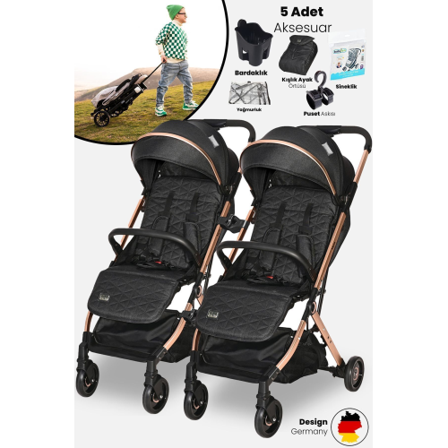 Lorelli Myla Plus Ayrılıp Birleşebilen Kabin Ikiz Bebek Arabası