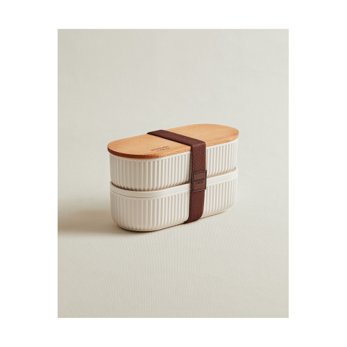 Magou 500ml Ahşap Kapaklı Lunch Box 2'li Magou 500ml Ahşap Kapaklı Lunch Box 2'li