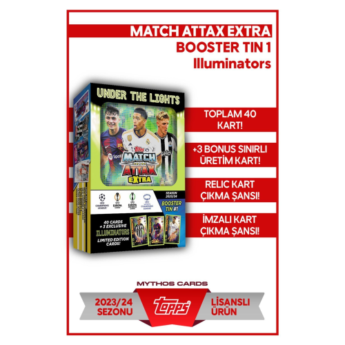 Match Attax Extra 23/24 - Booster Box 1 - Illuminators Futbolcu Kartları Match Attax Extra 23/24 - Booster Box 1 - Illuminators Futbolcu Kartları