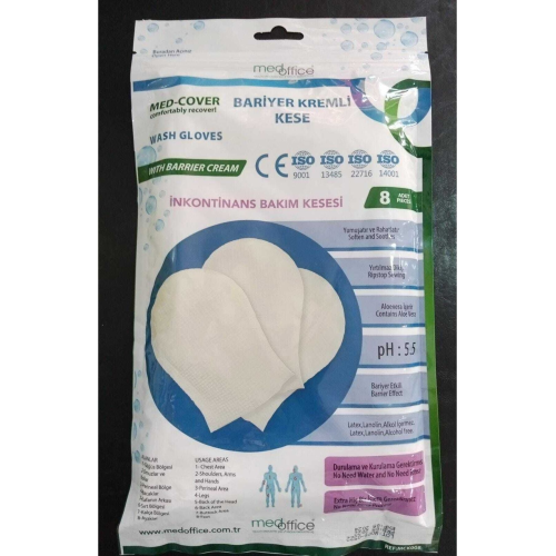 Med Cover Bariyer Kremli Kese - Yatan Hasta Vücut Bakım Kesesi (10'LU 4 PAKET)