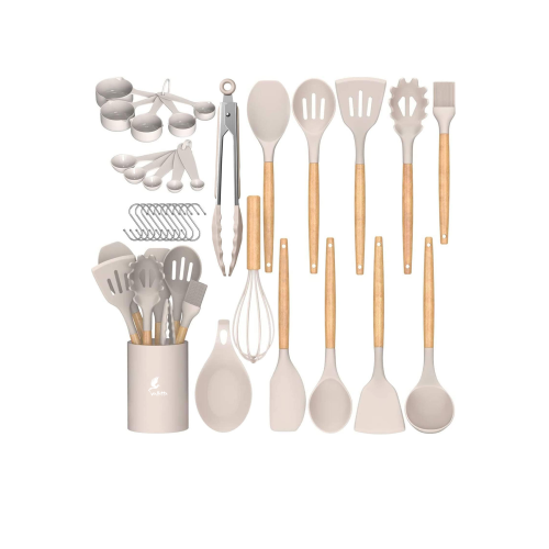 Mikla Isıya Dayanıklı Yanmaz Yapışmaz 33 Parça Silikon Spatula Mutfak Seti Vanilya Mikla Isıya Dayanıklı Yanmaz Yapışmaz 33 Parça Silikon Spatula Mutfak Seti Vanilya