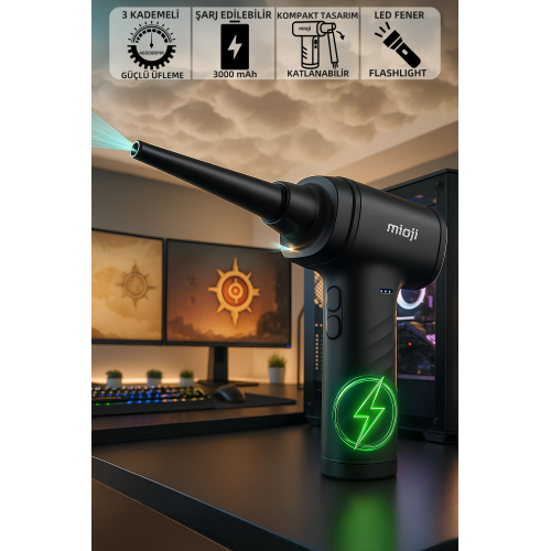 Mio Ad72 3000mah 46000rpm 3 Kademeli Taşınabilir Güçlü Hava Üfleme Ve Vakum Cihazı