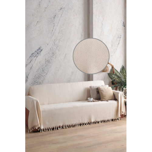 Naturel Koltuk Örtüsü Kolları Kaplayan Ekru 180x300 Naturel Koltuk Örtüsü Kolları Kaplayan Ekru 180x300