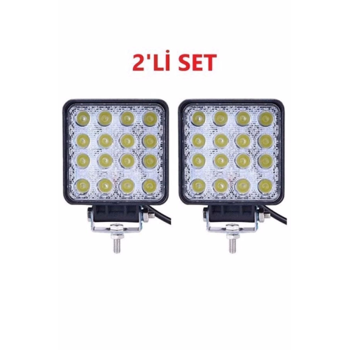 Off Road Sis Farı - Lamba 16 Led Kare Çalışma Lambası 2 Adet Off Road Sis Farı - Lamba 16 Led Kare Çalışma Lambası 2 Adet