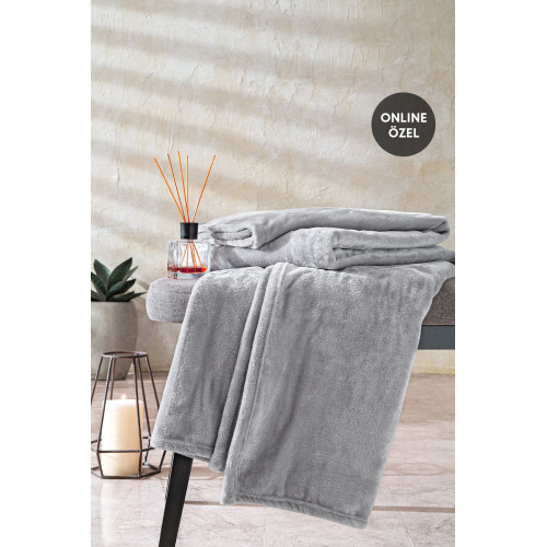 Olenna Wellsoft Tv Battaniyesi 140x190 - Açık Gri Olenna Wellsoft Tv Battaniyesi 140x190 - Açık Gri