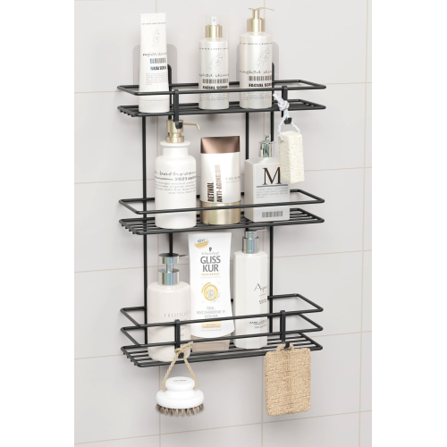 Ömür Boyu Paslanmaz Yapışkanlı 3 Katlı Banyo Rafı Duş Şampuanlık Duvar Düzenleyici Organizer Ömür Boyu Paslanmaz Yapışkanlı 3 Katlı Banyo Rafı Duş Şampuanlık Duvar Düzenleyici Organizer