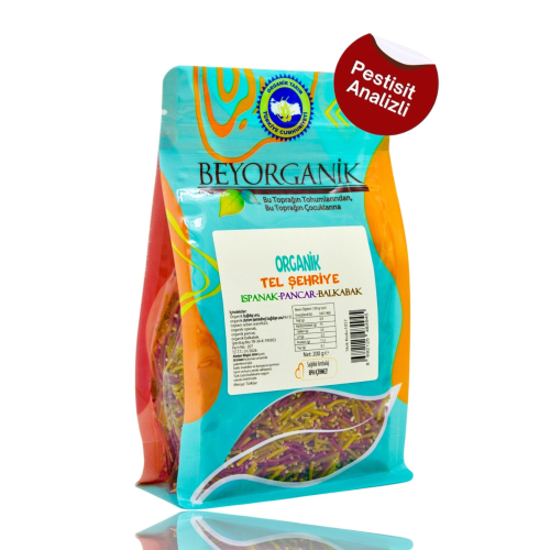 Organik Tel Şehriye %35 Sebzeli 200gr (PESTİSİT VE AFLATOKSİN ANALİZLİ) Organik Tel Şehriye %35 Sebzeli 200gr (PESTİSİT VE AFLATOKSİN ANALİZLİ)
