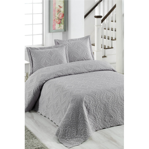 Örtüm Ivy Gri Çift Kişilik Microfiber Kapitone Yatak Örtüsü Örtüm Ivy Gri Çift Kişilik Microfiber Kapitone Yatak Örtüsü