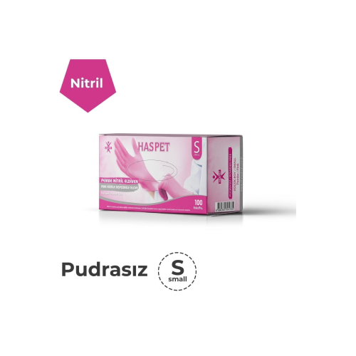 Pembe Nitril Pudrasız Eldiven - S