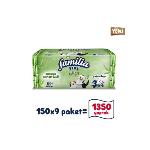 Plus Natural Çek Al Mendil 150li (9 PAKET X 150 YAPRAK) Plus Natural Çek Al Mendil 150li (9 PAKET X 150 YAPRAK)