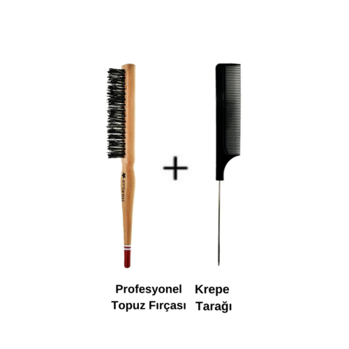 Profesyonel Topuz Fırçası ve Krepe Şiş Tarak