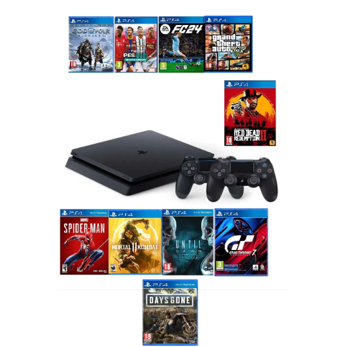Ps4 1 Tb Slim Kasa 10 Oyunlu 2 Adet V2 Kol (11.00V) Teşhir Ürün 12 Ay Garanti