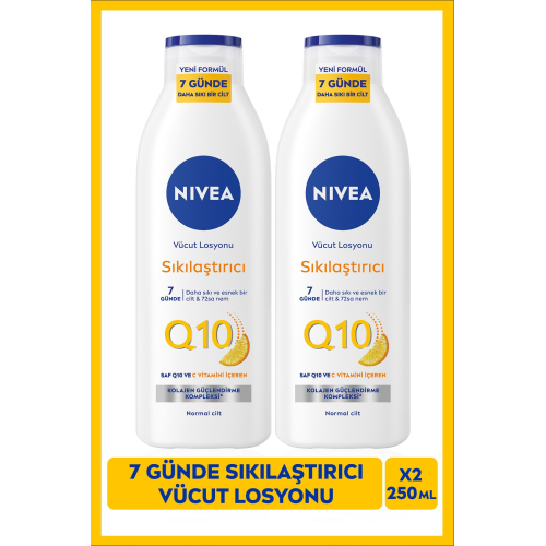 Q10 Sıkılaştırıcı Vücut Losyonu 250ml, C Vitamini, Nemlendirici, Esnek Ve Elastik Cilt, X2 Adet