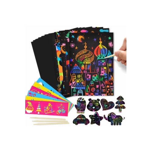 Rainbow Sihirli Gökkuşağı Kazımalı Kağıt Siyah Kağıt 10xa4 852RSERI Rainbow Sihirli Gökkuşağı Kazımalı Kağıt Siyah Kağıt 10xa4 852RSERI