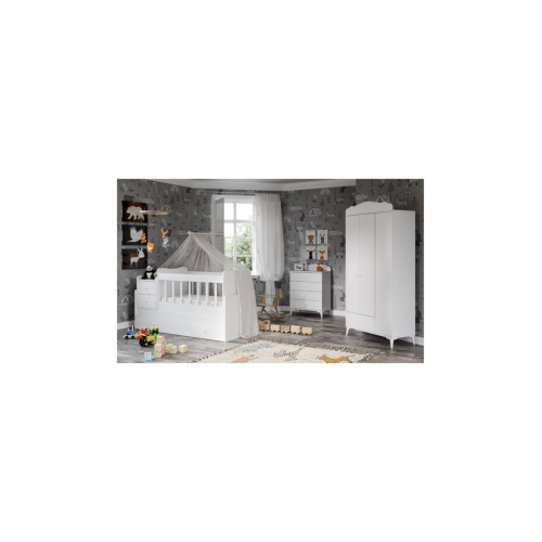 Sansa Büyüyebilen Bebek Odası Takımı Beyaz (%100 Mdf )